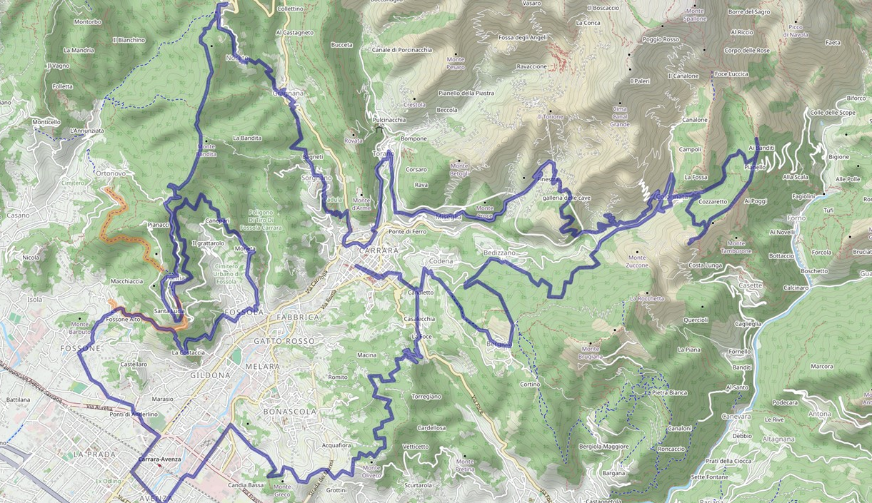 Mappa Cammino di Aronte